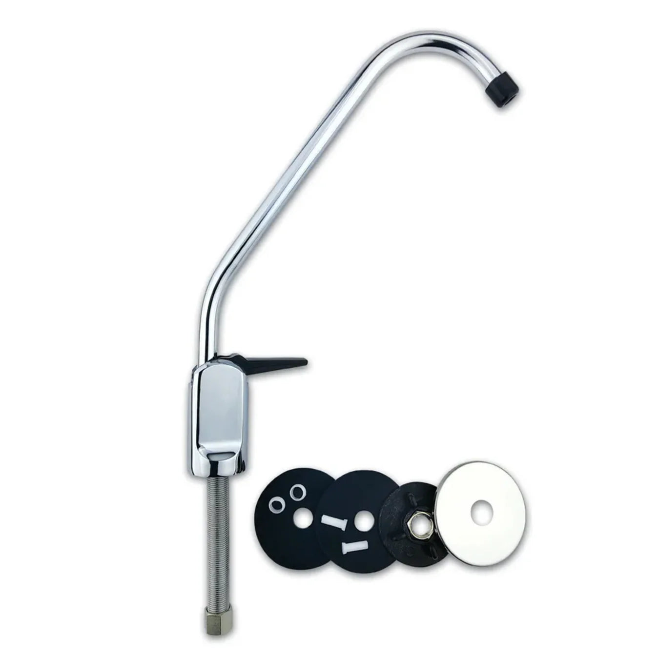 Chrome Swan Necked Fountain Tap with Fitting Kit