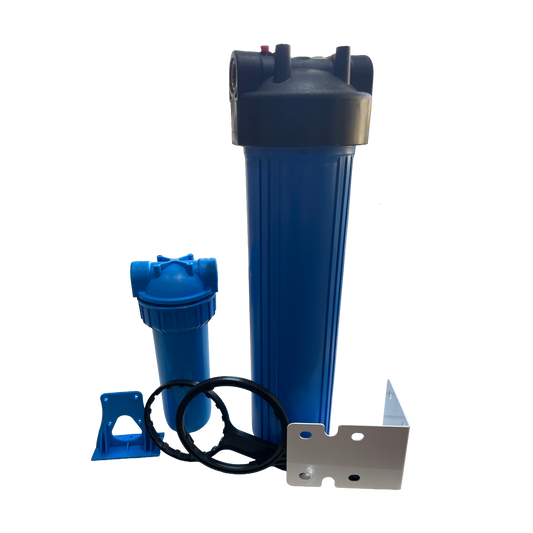 Liberty L7 whole house water filtration system with pre filter designed to improve water quality throughout the home.